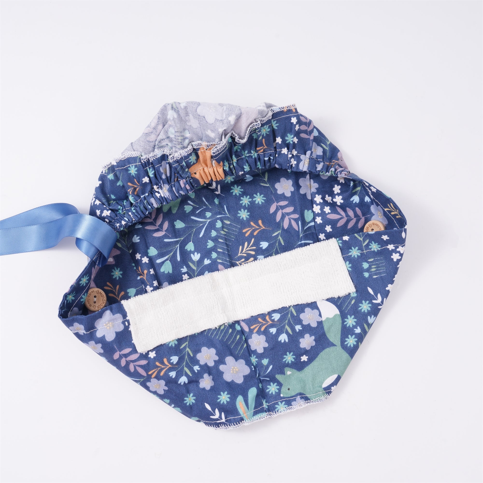 Wildflowers Animal Ponytail Scrub Cap,Navy Cotton OR Hat