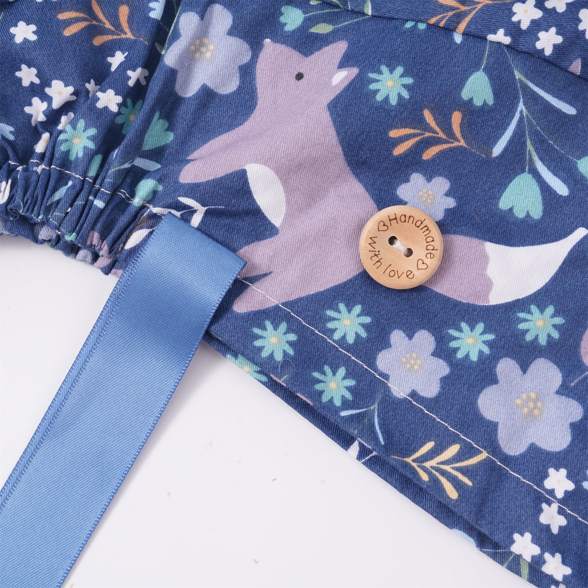 Wildflowers Animal Ponytail Scrub Cap,Navy Cotton OR Hat