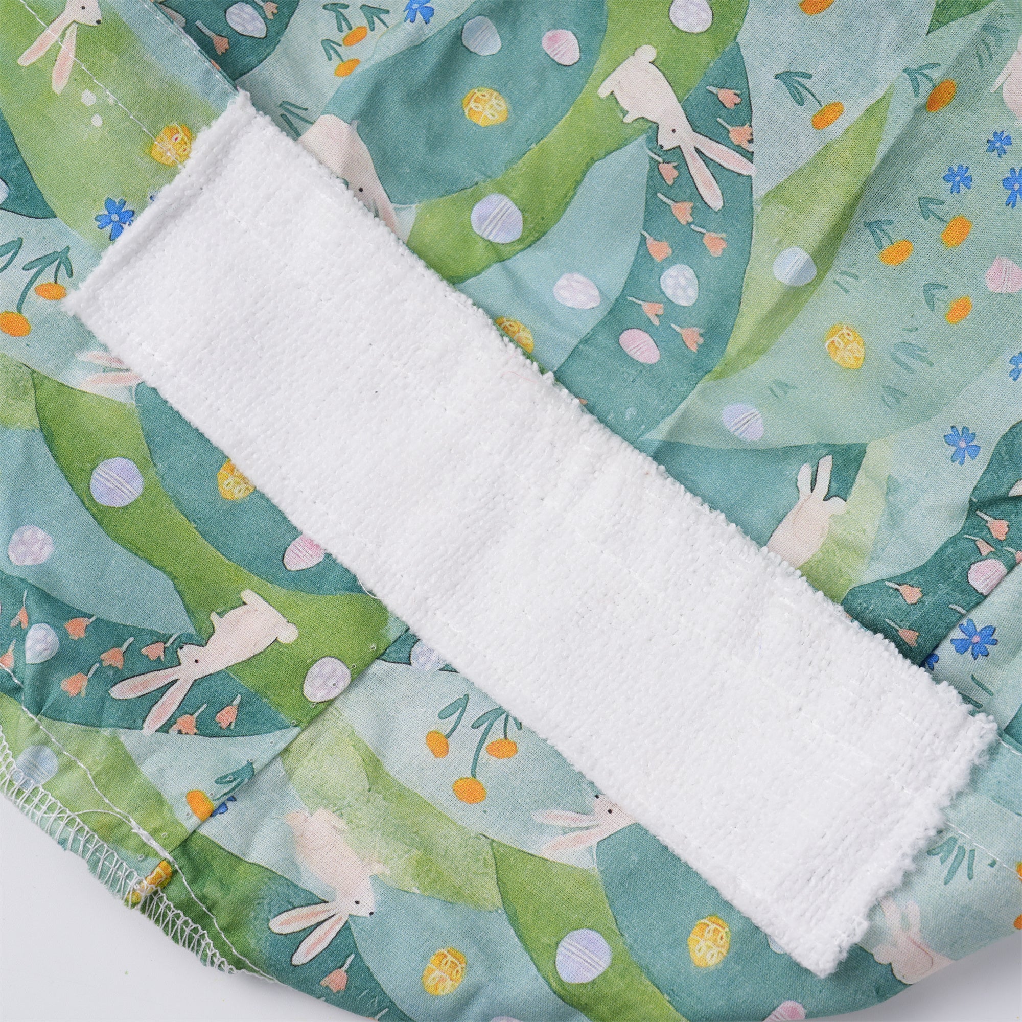 Green Floral Meadow Cotton Ponytail Scrub Cap