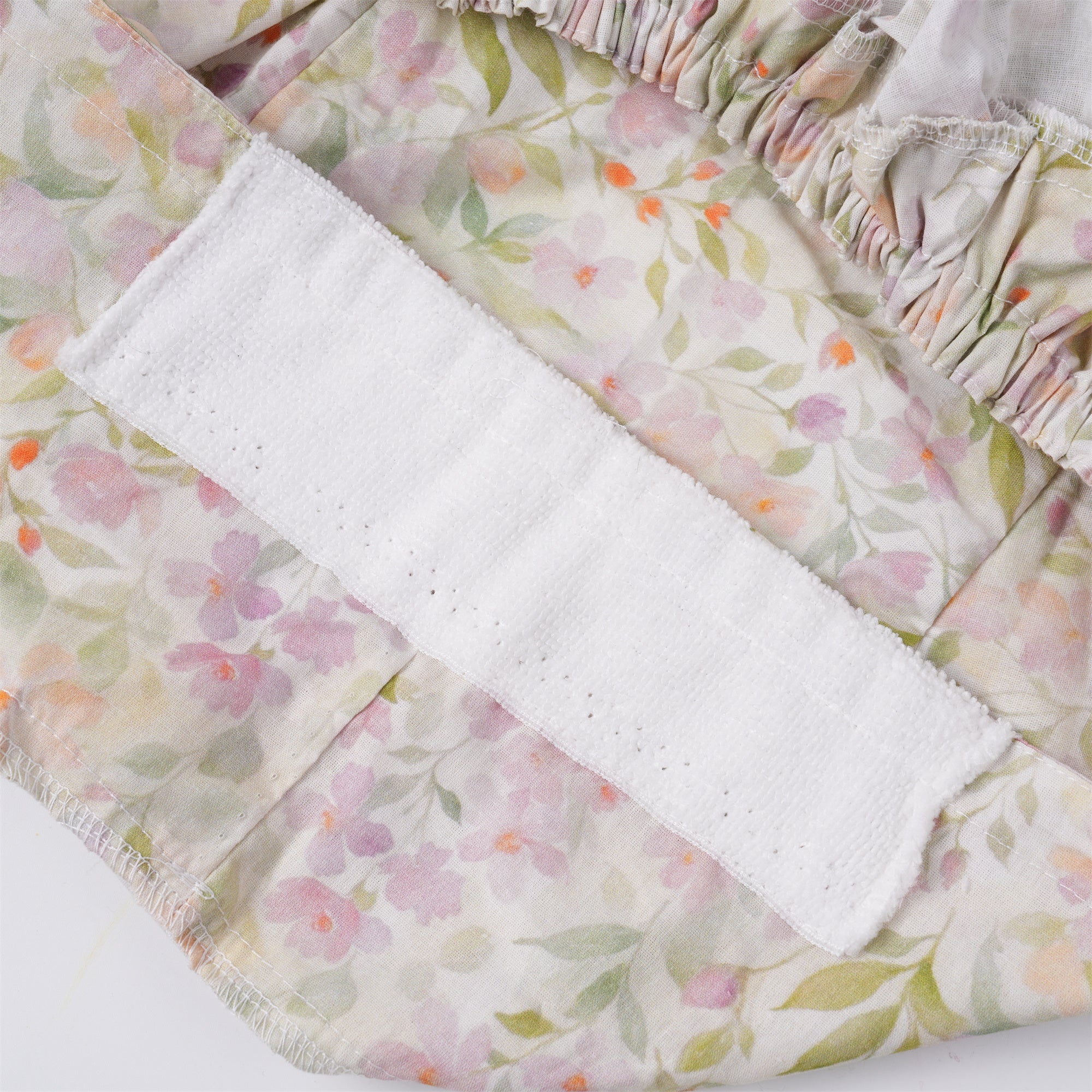 Apricot Watercolor Floral Cotton Ponytail Scrub Cap