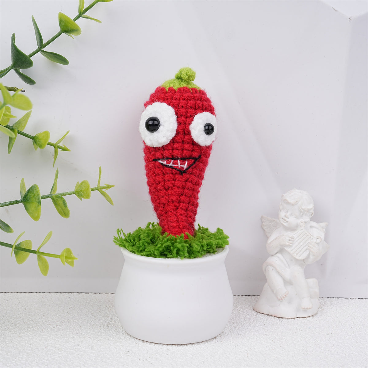 Handmade Crochet Mini Plants vs. Zombies Flower Pot Ornament
