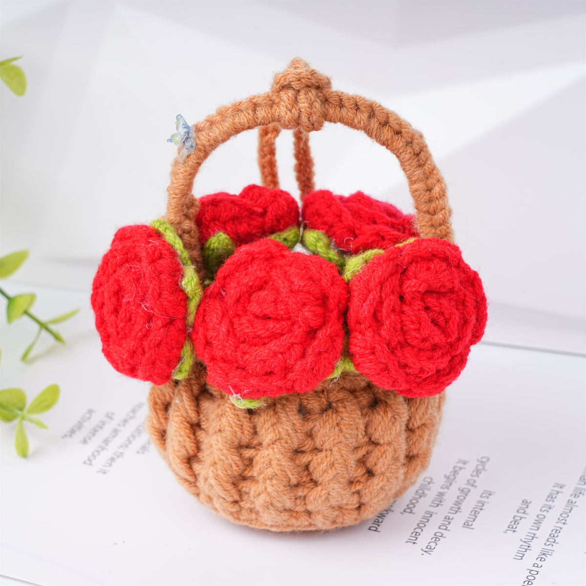 Crochet Flowers Basket Hanging,Fall Home Decor