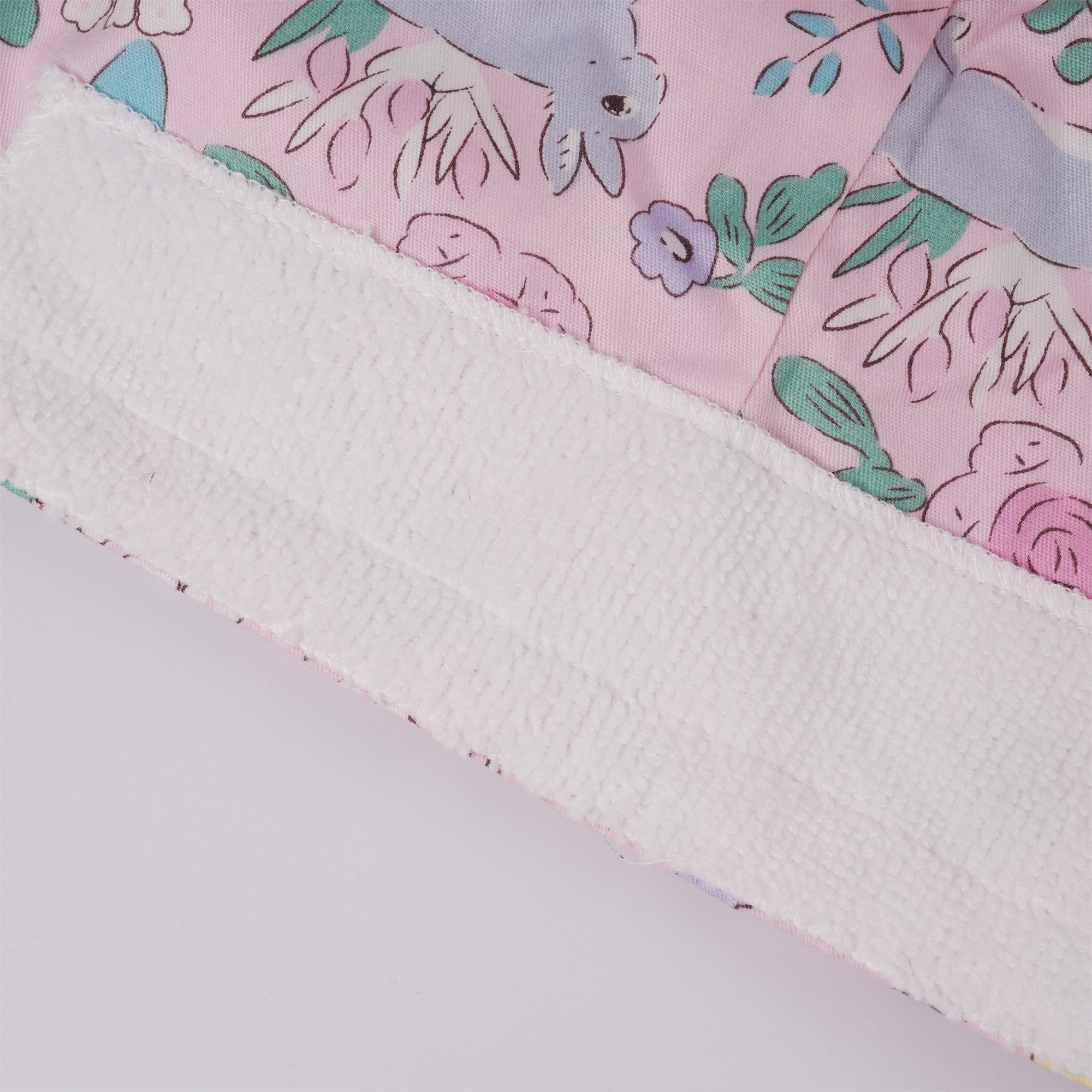 Pink Floral & Rabbit Cotton Ponytail Surgical Scrub Cap