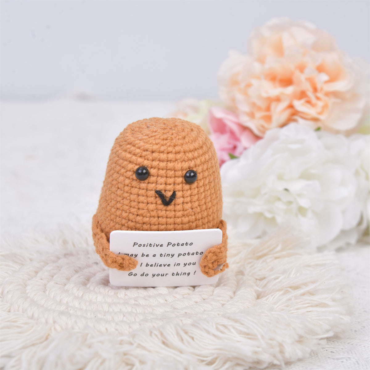 Handmade Crochet Potato with MIni Card,Emotional Support Gift