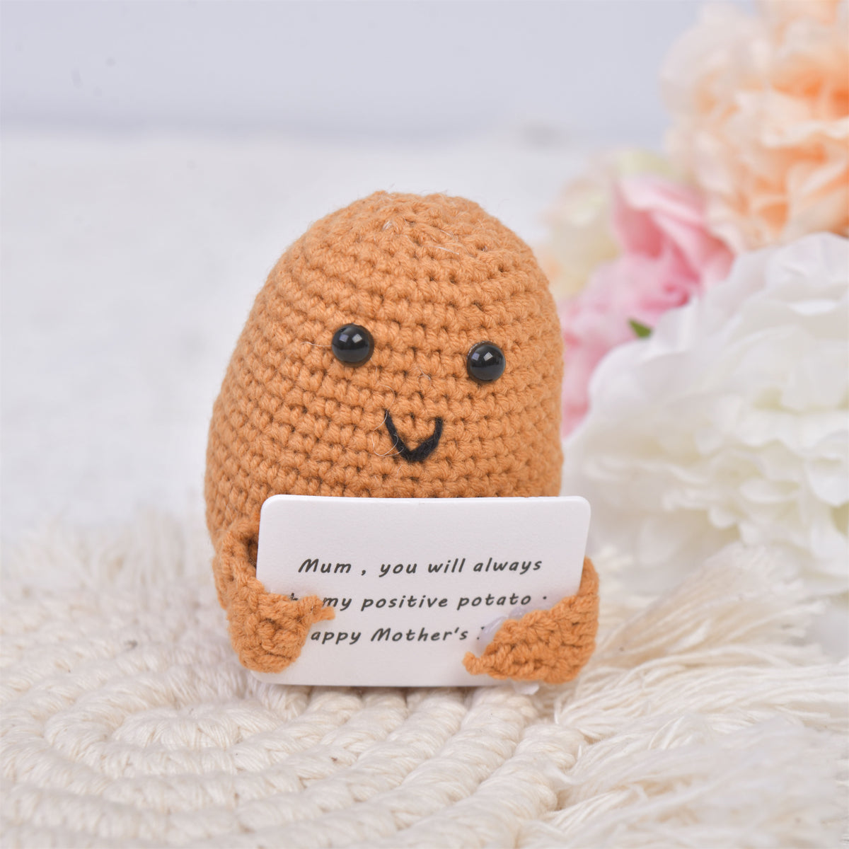 Handmade Crochet Potato with MIni Card,Emotional Support Gift