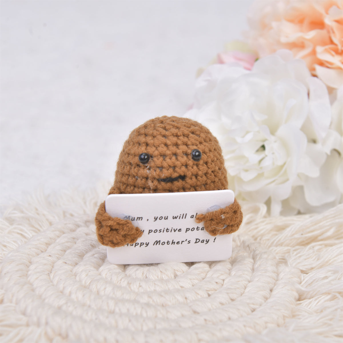 Handmade Crochet Potato with MIni Card,Emotional Support Gift