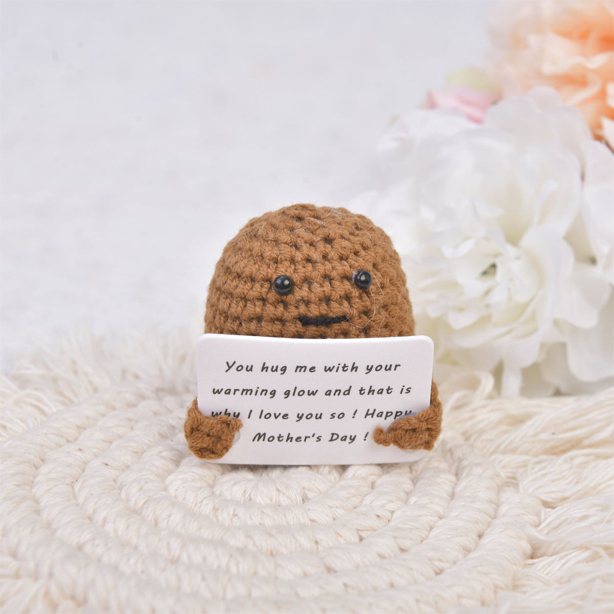 Handmade Crochet Potato with MIni Card,Emotional Support Gift