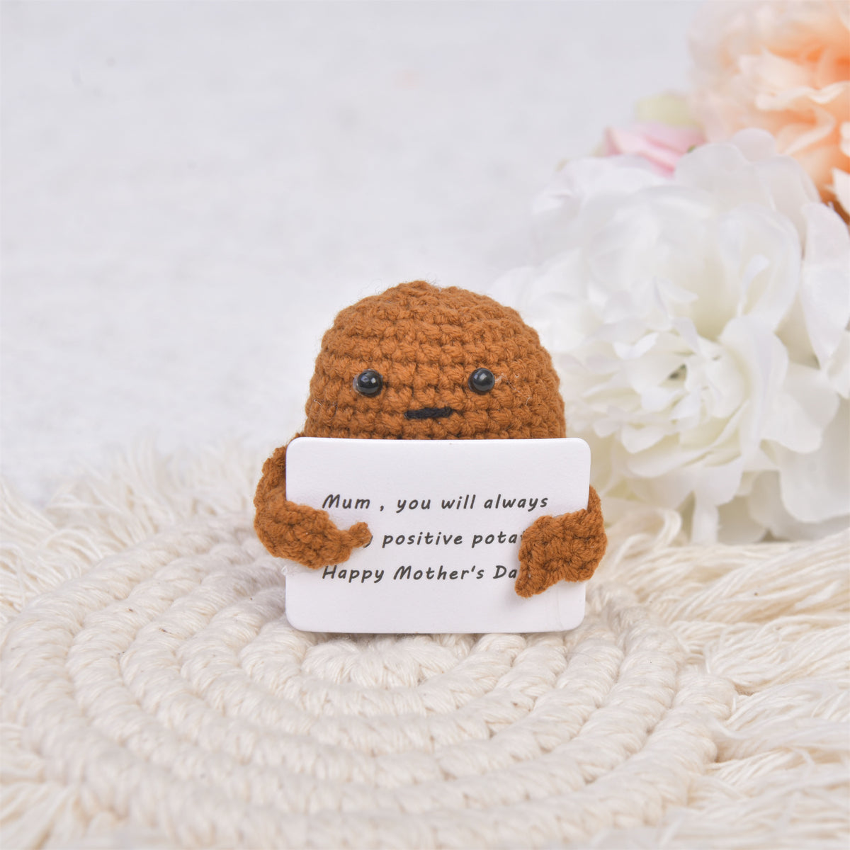Handmade Crochet Potato with MIni Card,Emotional Support Gift