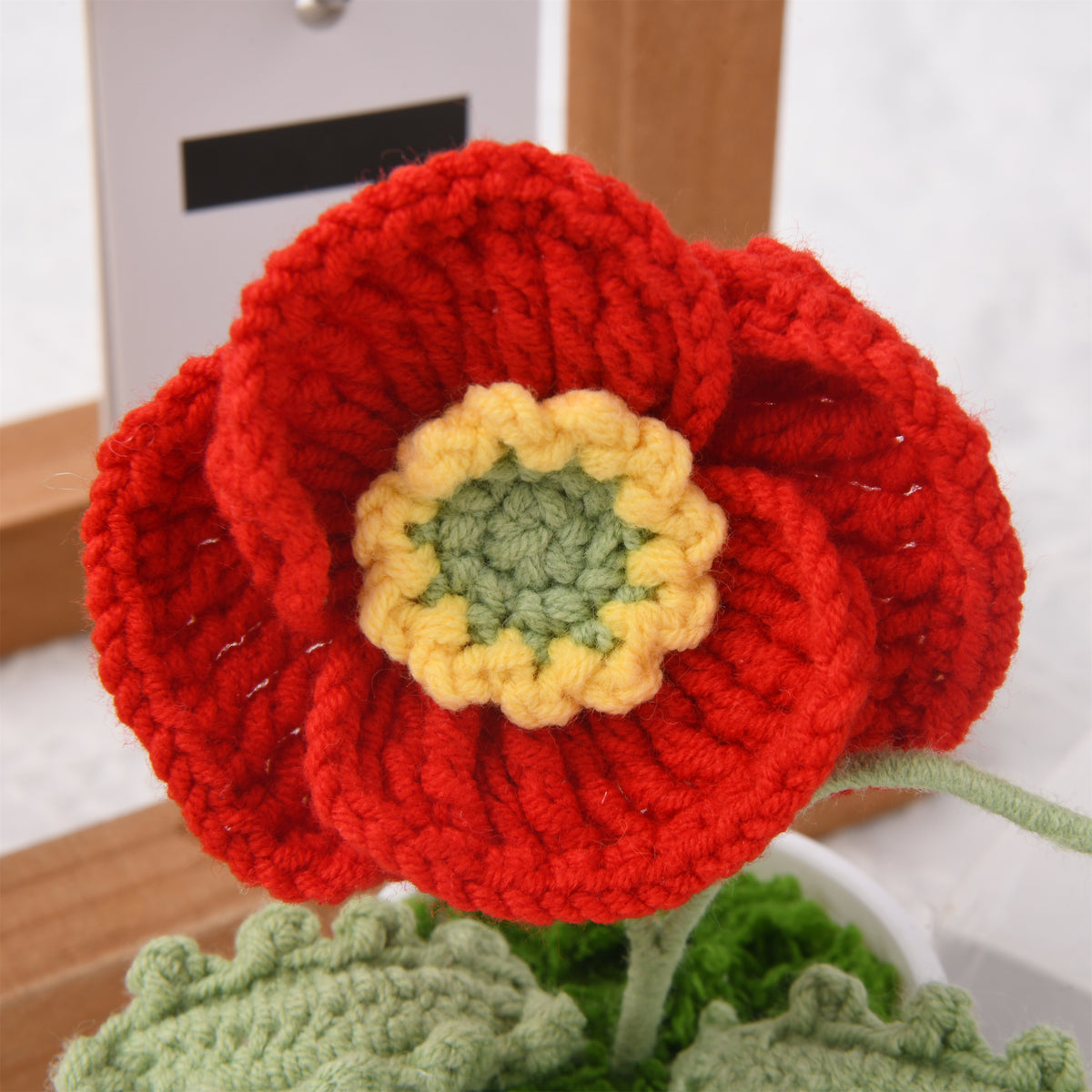 Puppy Flower in a Pot, Handmade Crochet Decor