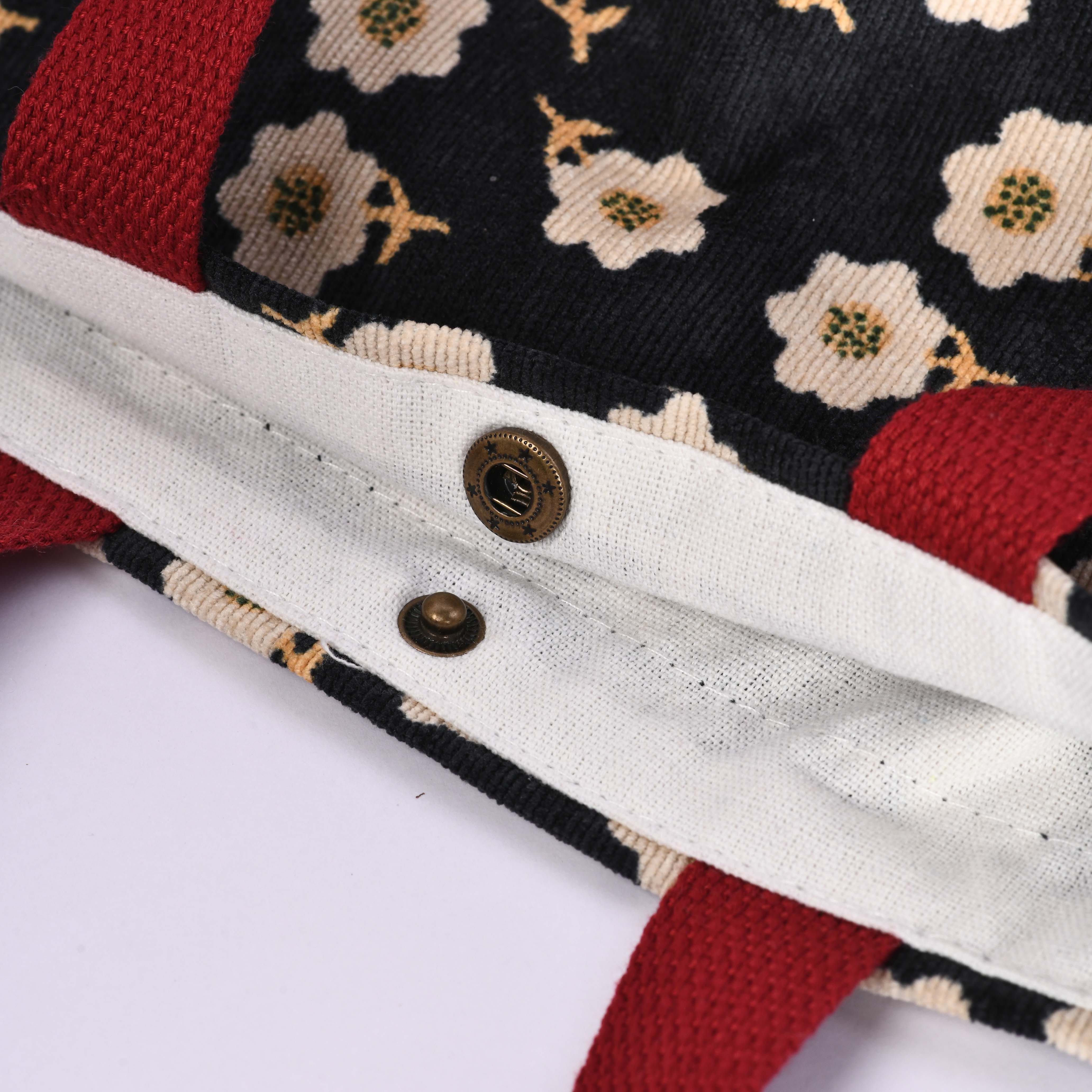 Small Flowers Corduroy Totes,Cute Handmade Purse