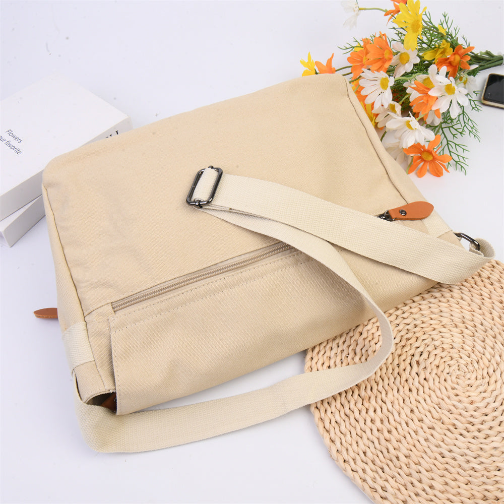 Large Totoro Canvas Satchel Bag, Japanese School Handbag