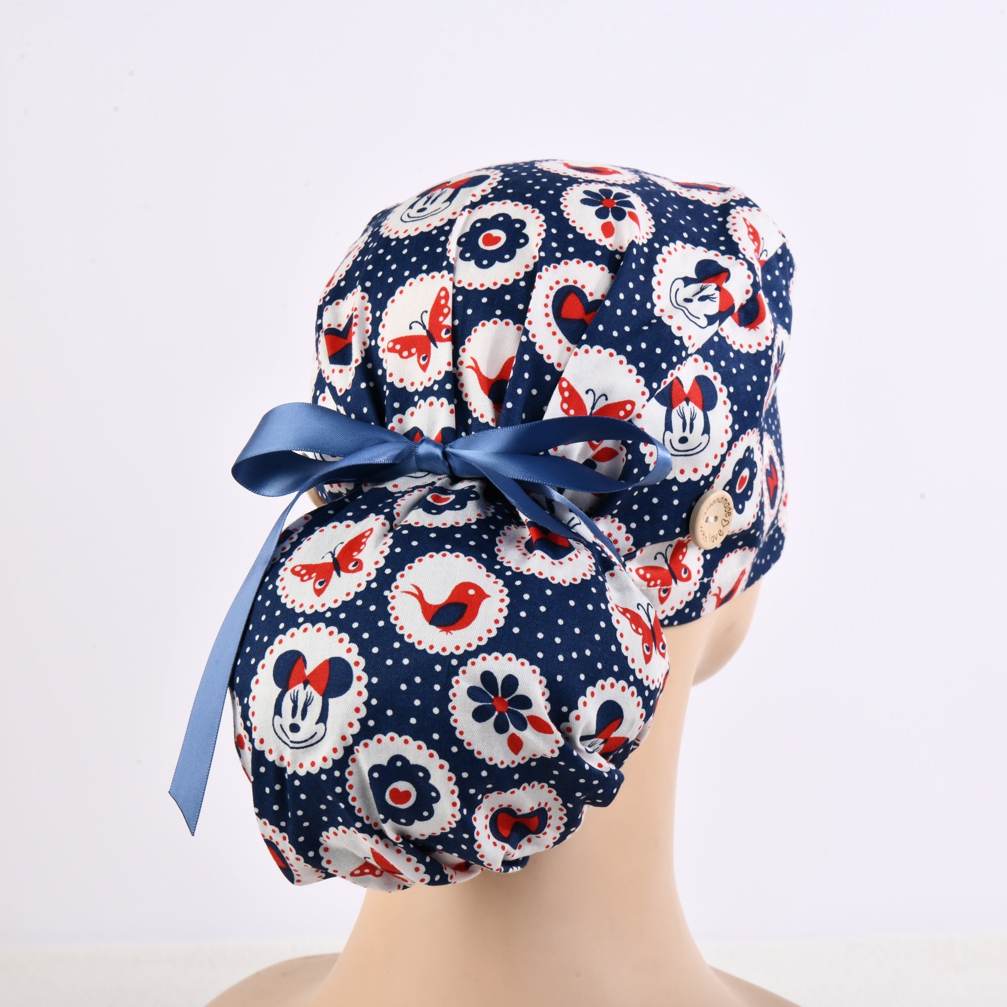 Ponytail Scrub Cap, Ribbon Tie, Mauve Women's Surgical Hat