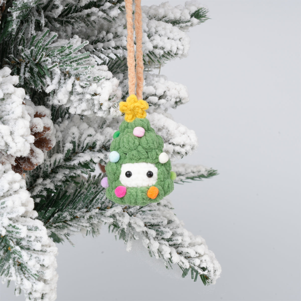Crochet Christmas Tree Hanging Decoration, Mini Xmas Ornaments