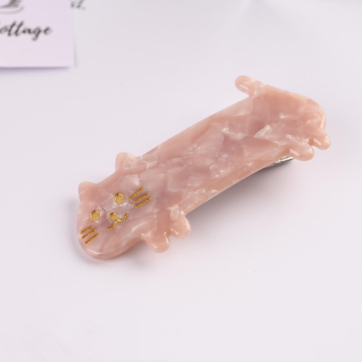 Adorable Cat Acetate Alligator Hair Clip
