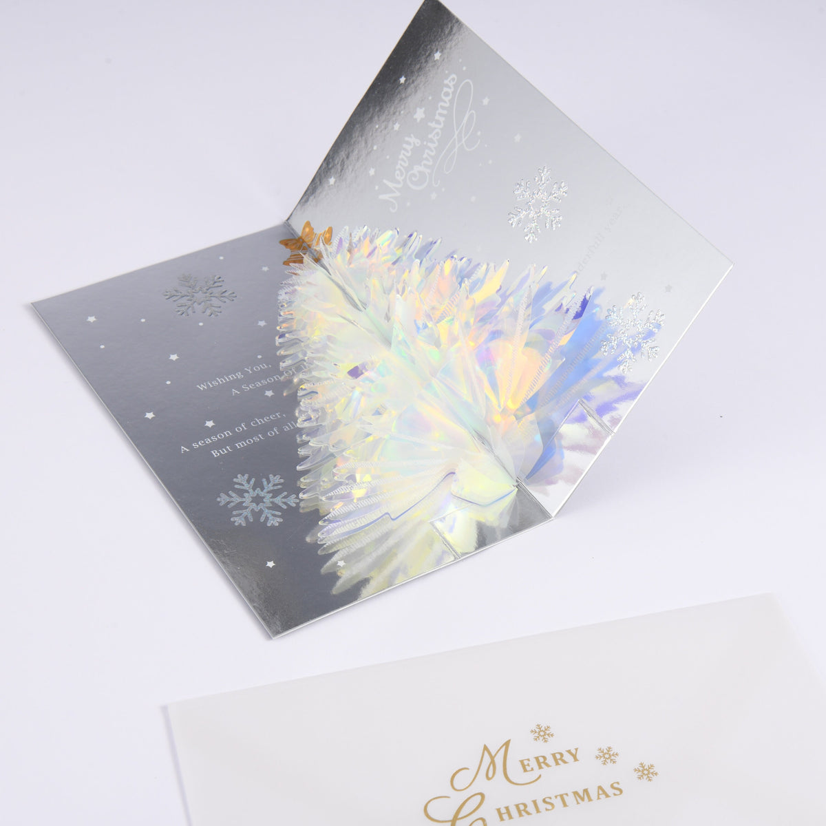 Silver Christmas Tre Pop Up Card