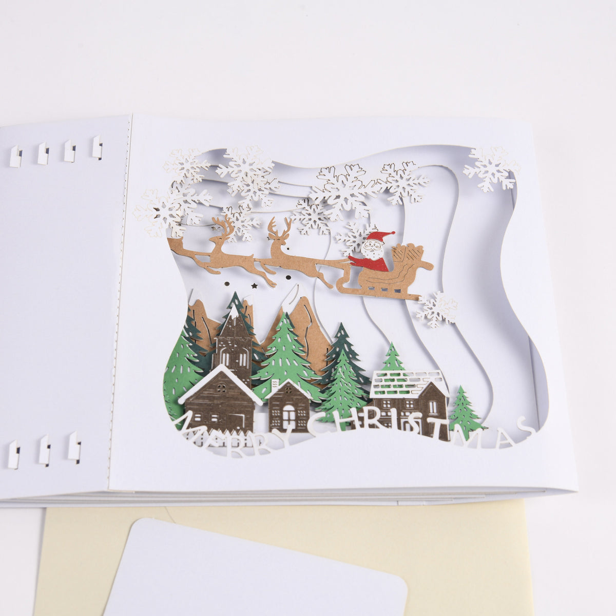 3D White Christmas Pop Up Card