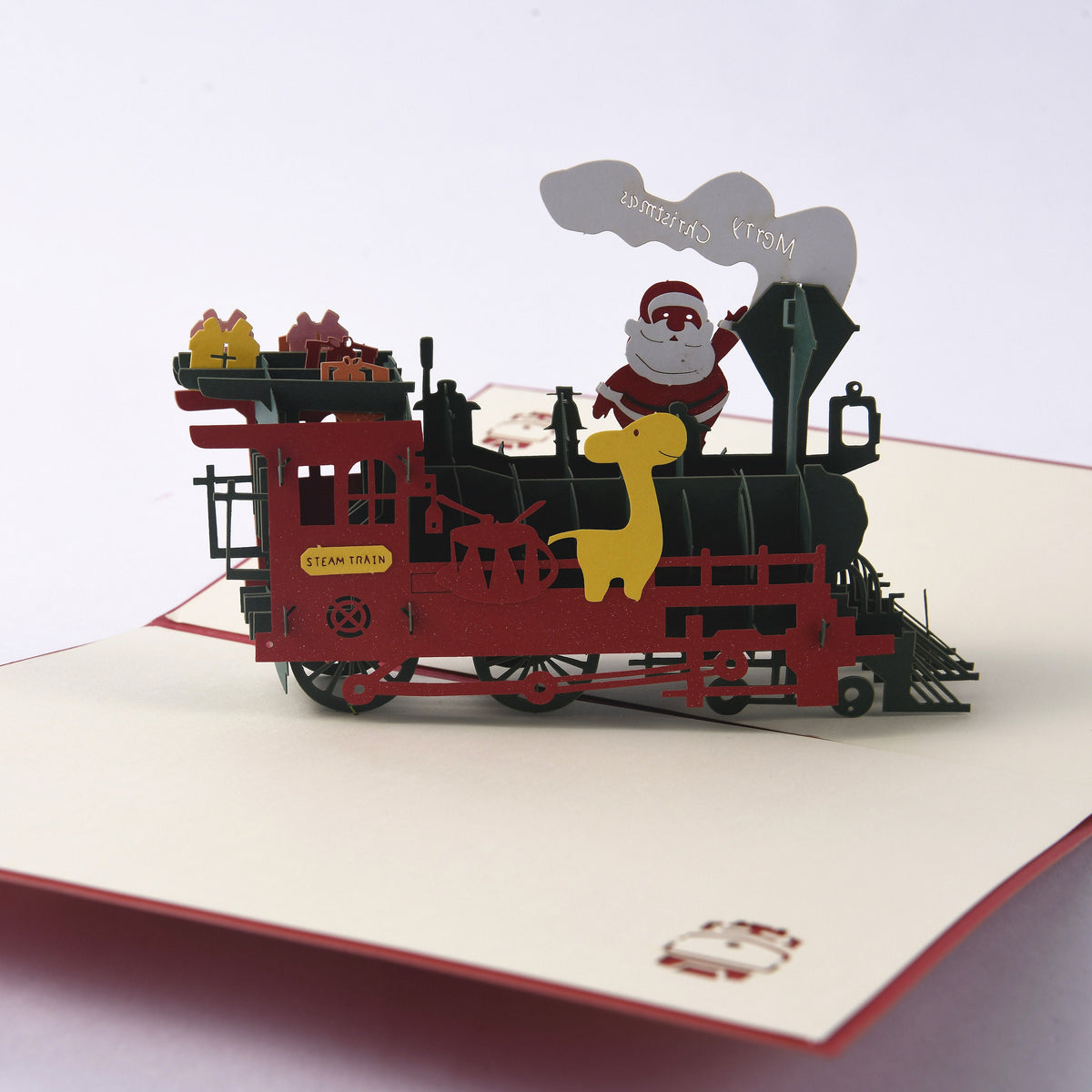 Cute Christmas Train Pop Up Card
