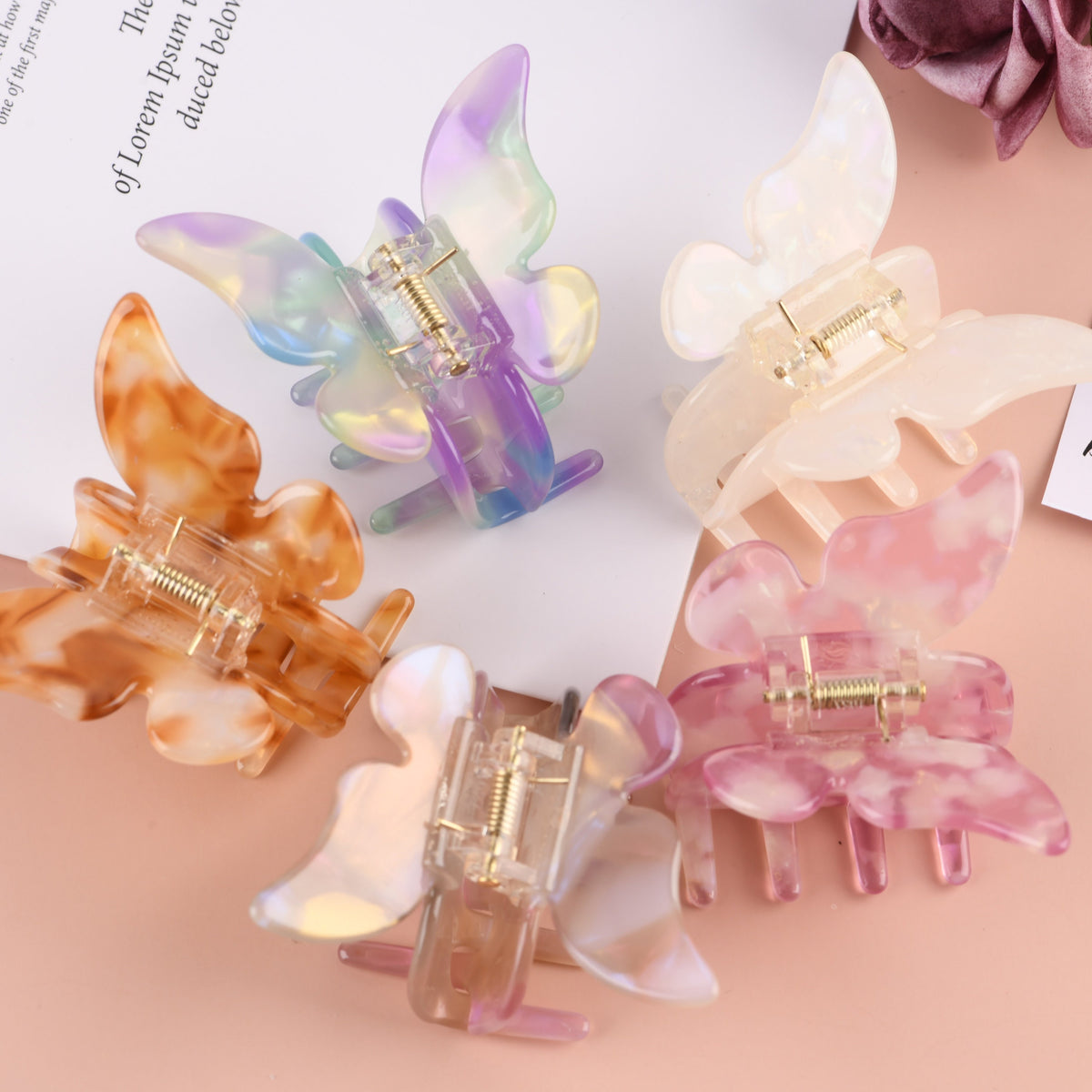 Sparkly Butterfly Shaped Claw Clip - 1.9"