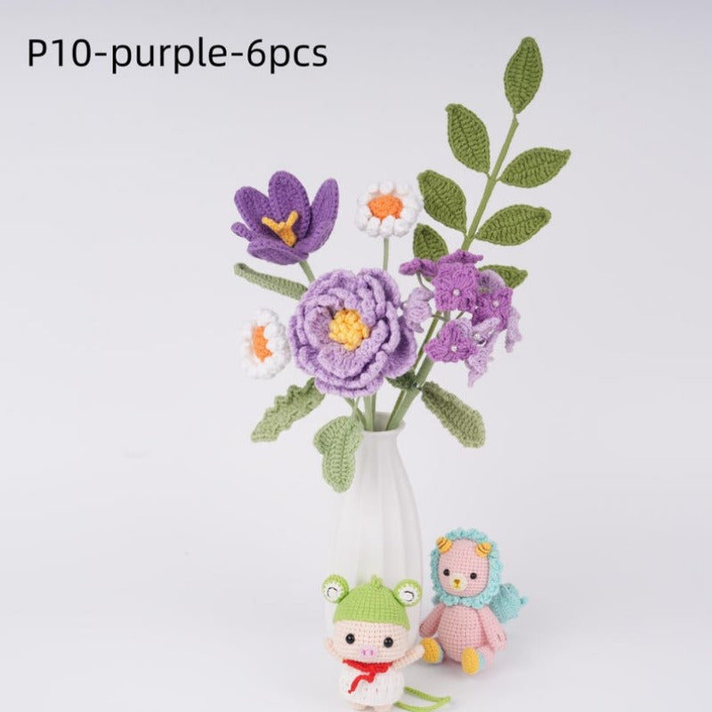 Crochet Flowers Boquet,Peony,Tulip,Daisy,Home Decor