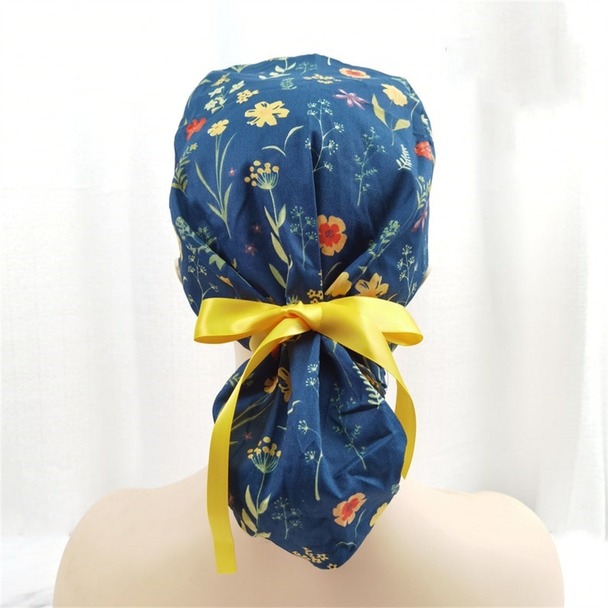 Botanical Print Ponytail Scrub Cap,Medical Cap