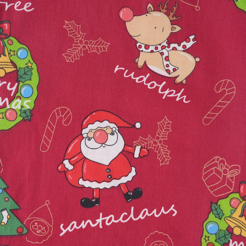 Red Christmas Wreath,Santa and Deer Print Gift Bag,Wedding Party Favor,Xmas Decor