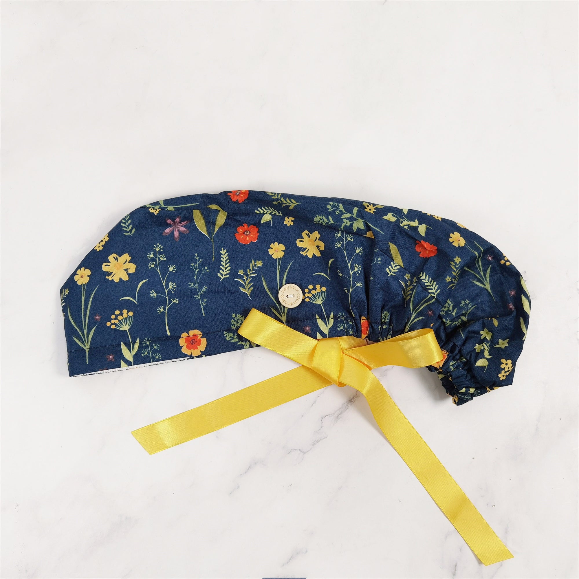 Botanical Print Ponytail Scrub Cap,Medical Cap