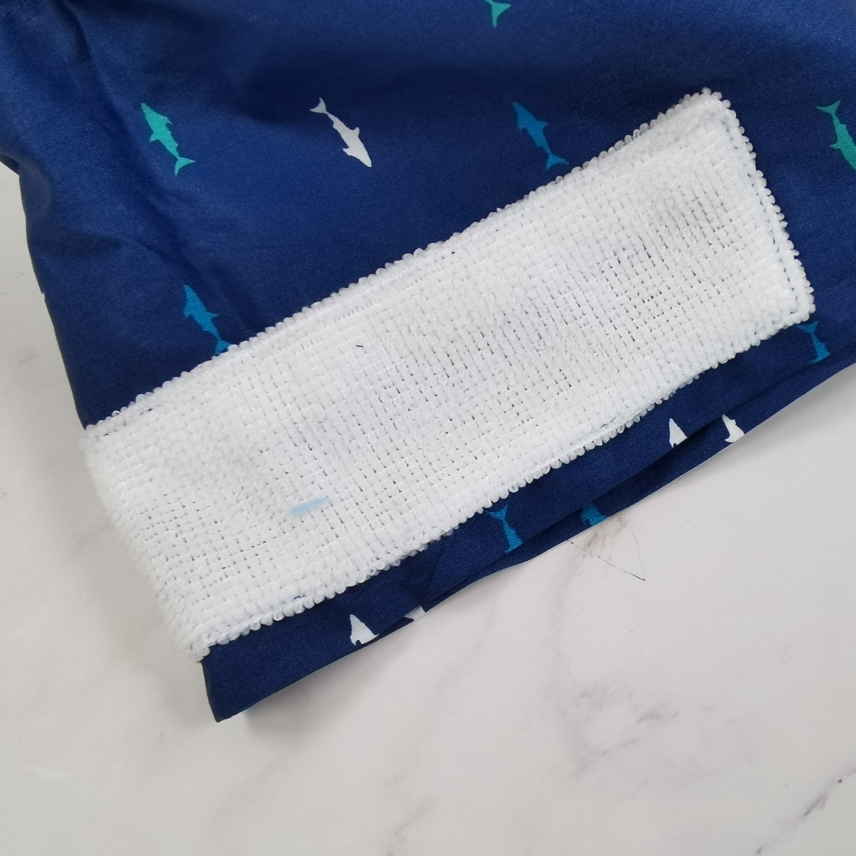 Navy Fish Pattern Scrub Cap - Tie-back Style OR Hat