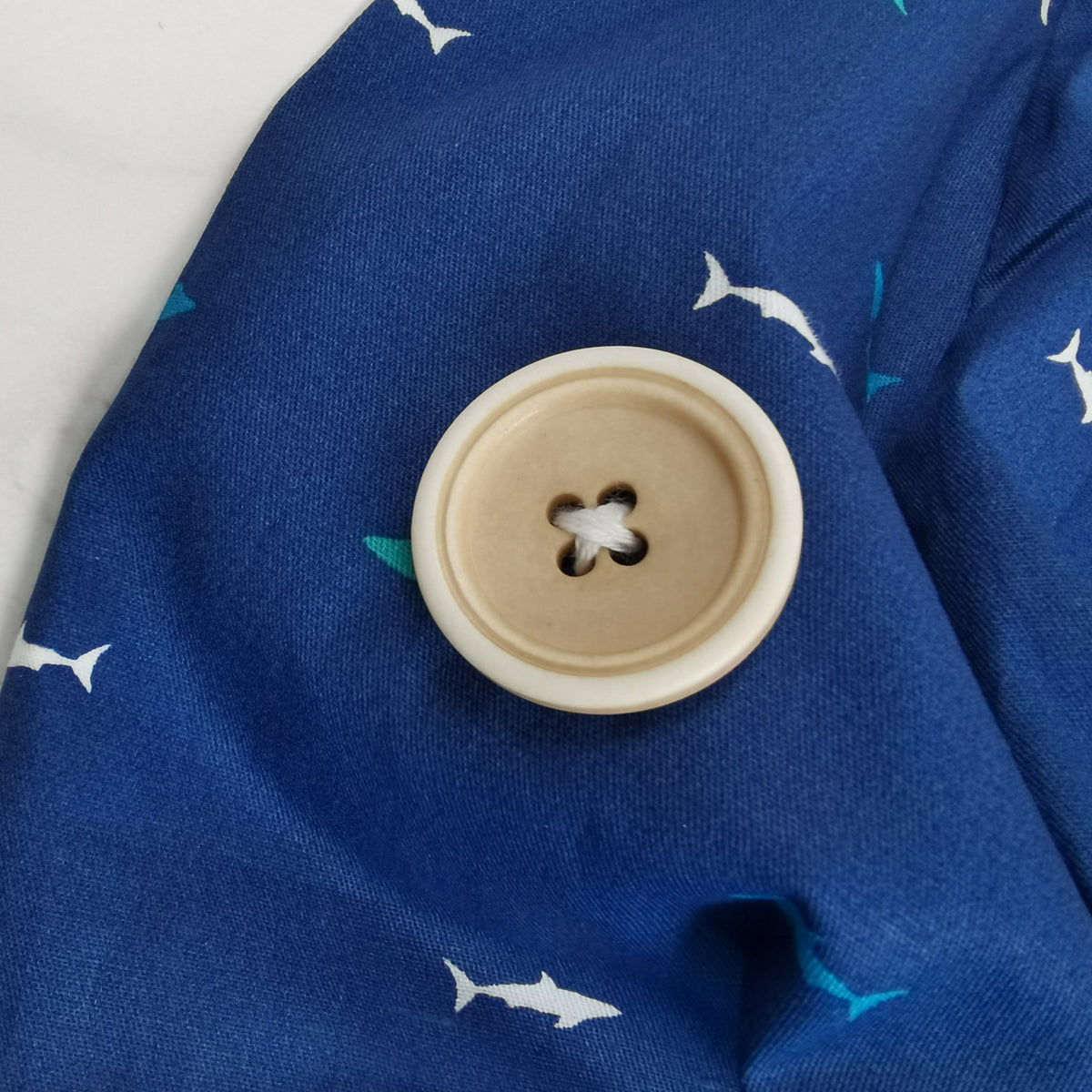 Navy Fish Pattern Scrub Cap - Tie-back Style OR Hat