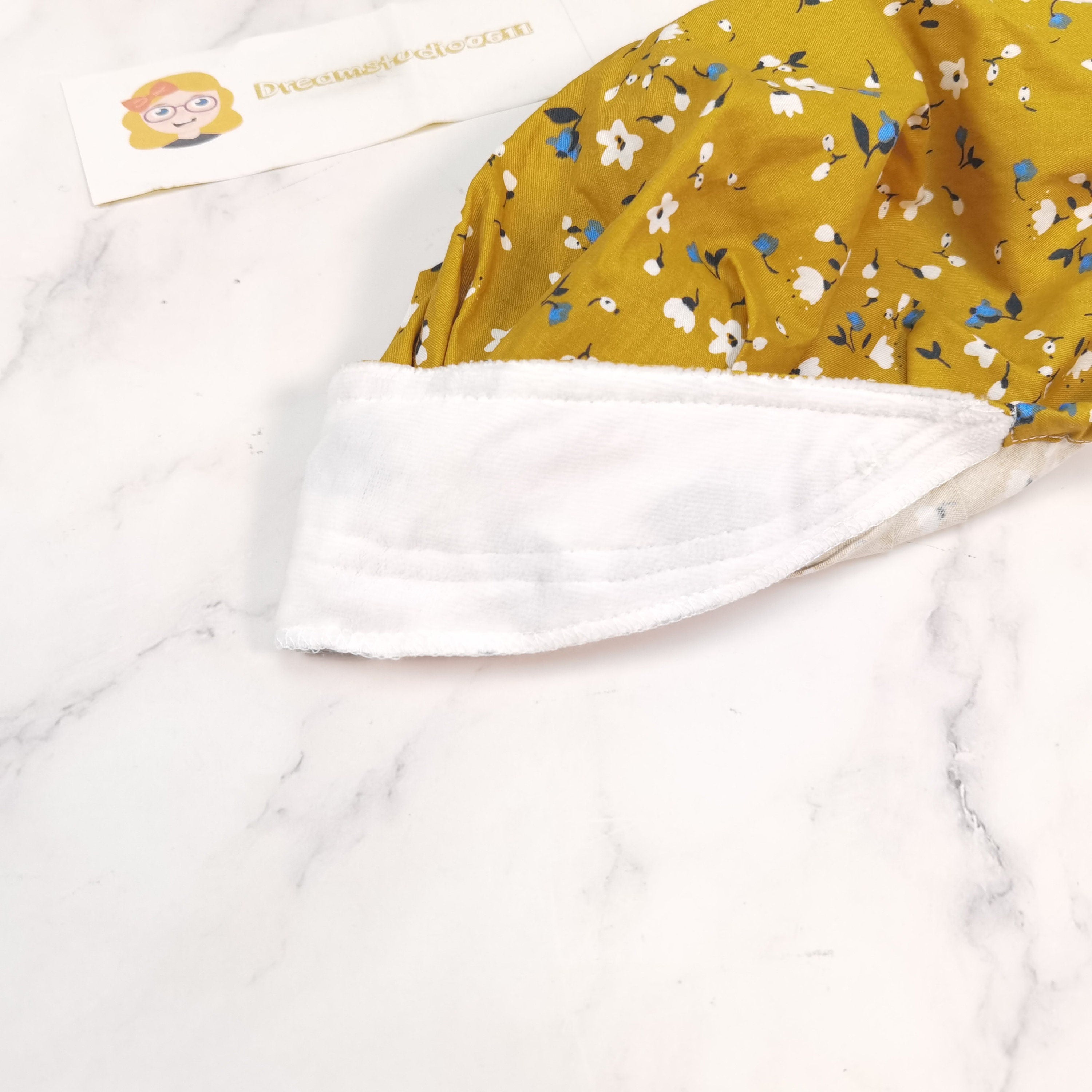 Yellow Preserved Plum Bouffant Scrub Cap