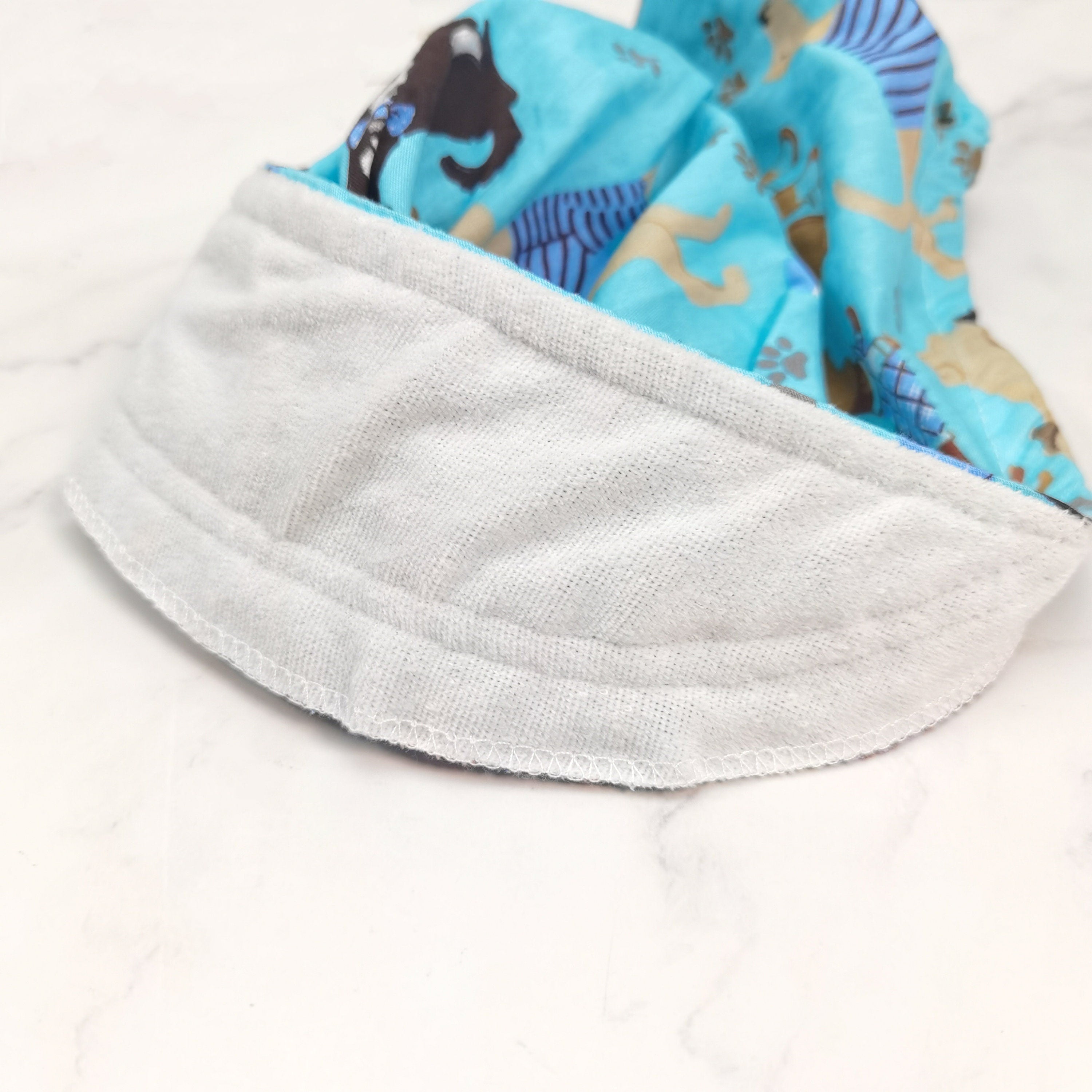 Blue Doggy Cotton Bouffant Scrub Cap