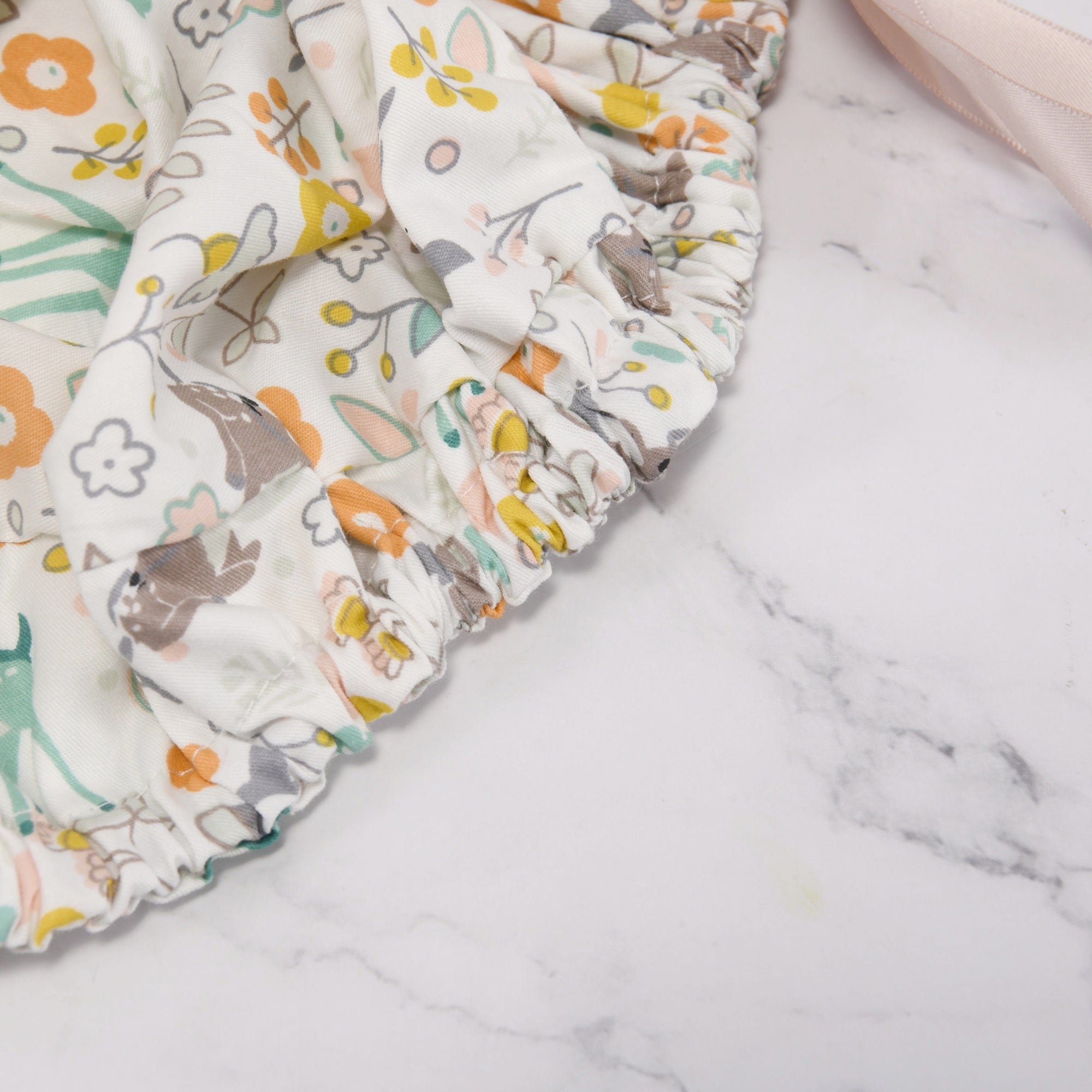 Cute Animal Print White Ponytail Surgical Scrub Cap