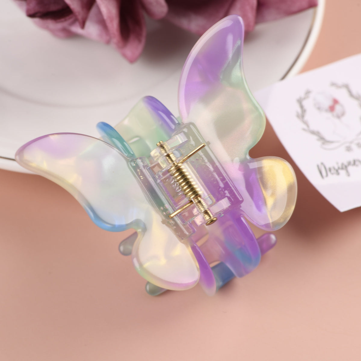 Sparkly Butterfly Shaped Claw Clip - 1.9"