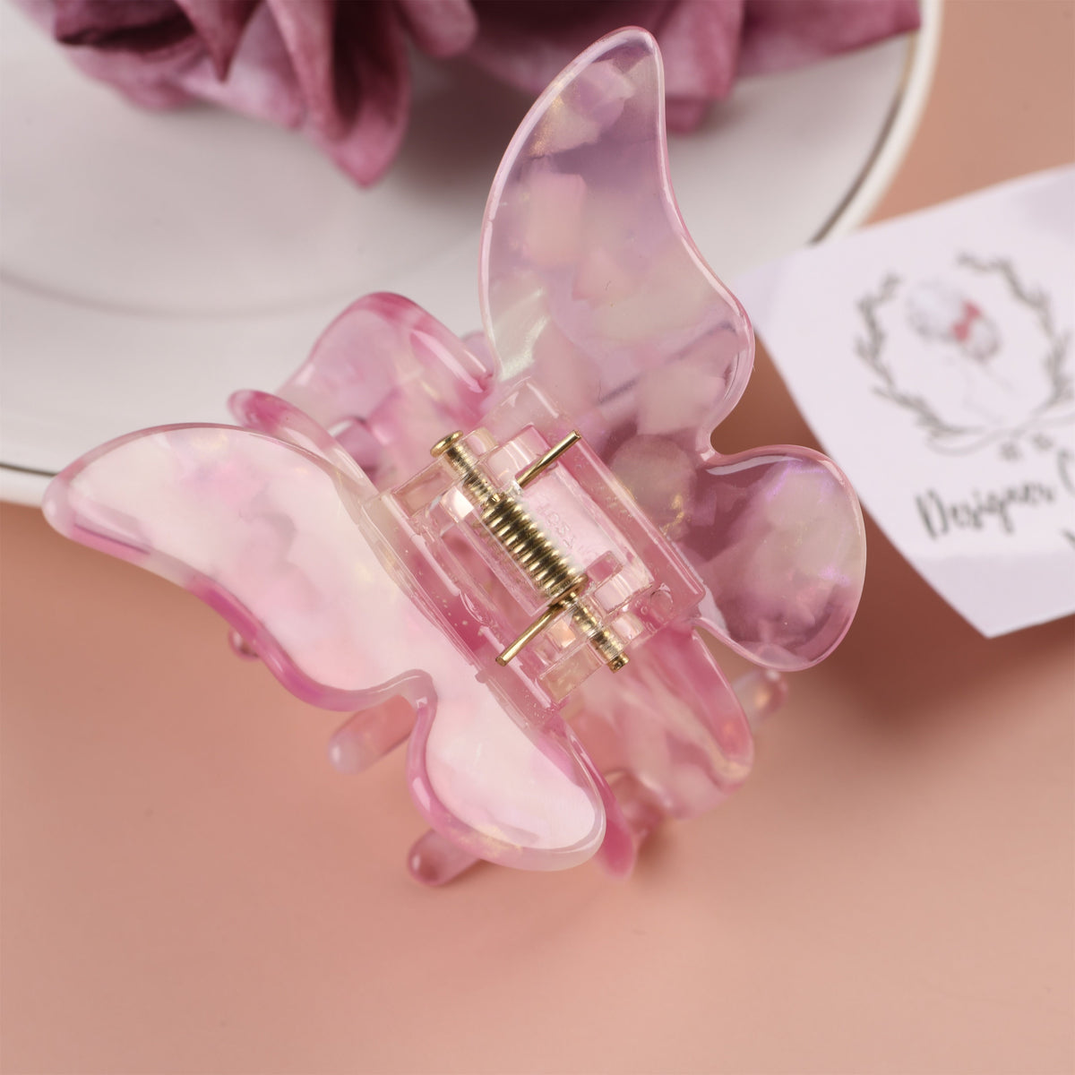 Sparkly Butterfly Shaped Claw Clip - 1.9"