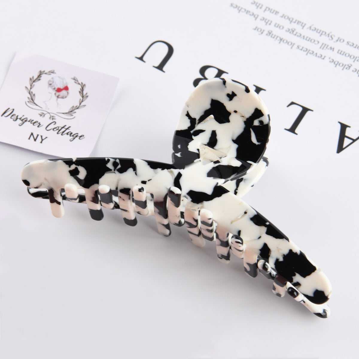 Cow Print Acetate Hair Clip,Ponytail Clamps,Fashion Girlish Hair Clip
