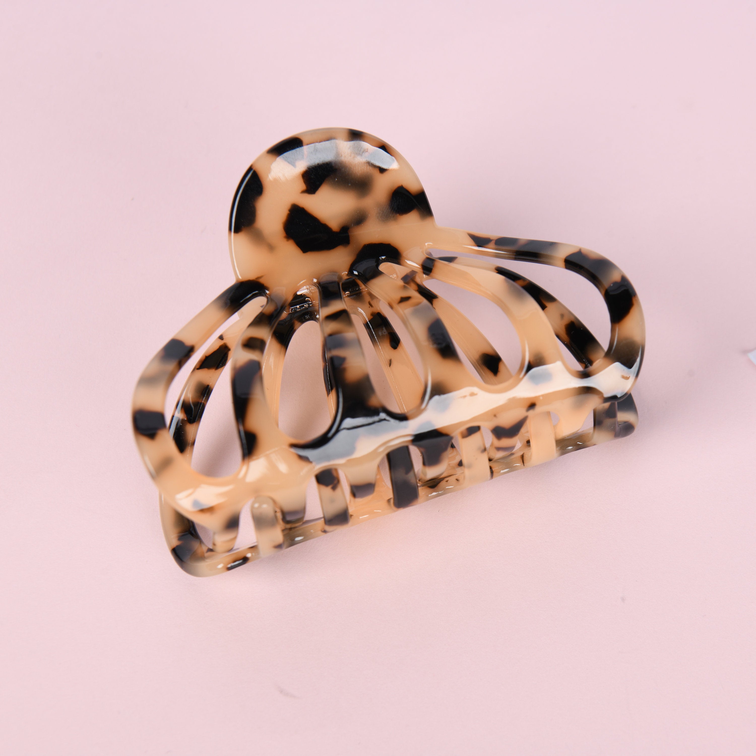 Tortoise Shell Hair Claw Clip, Marble Claw for Thick and Fine Hair,Glossy Neutral Everyday Clip