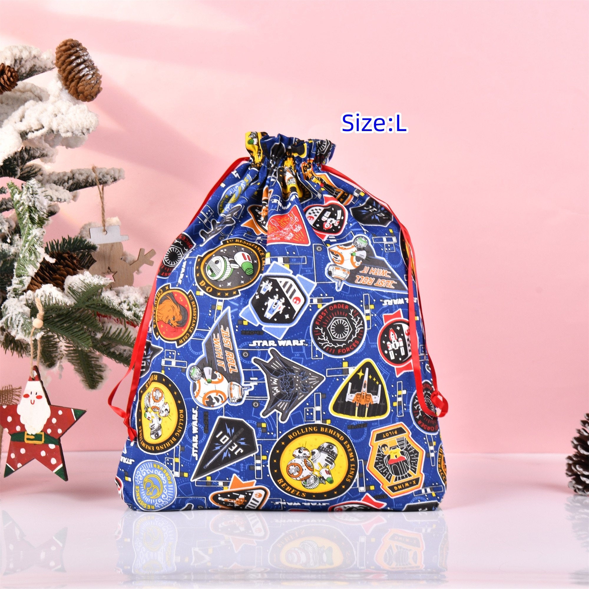 Blue Star Wars Drawstring Gift Bag