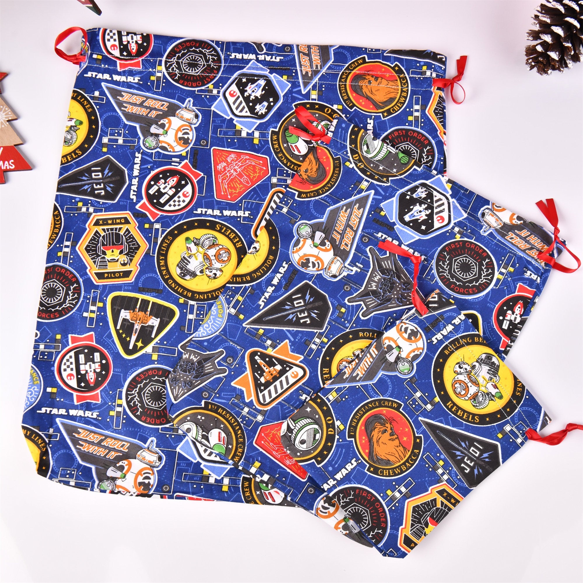 Blue Star Wars Drawstring Gift Bag