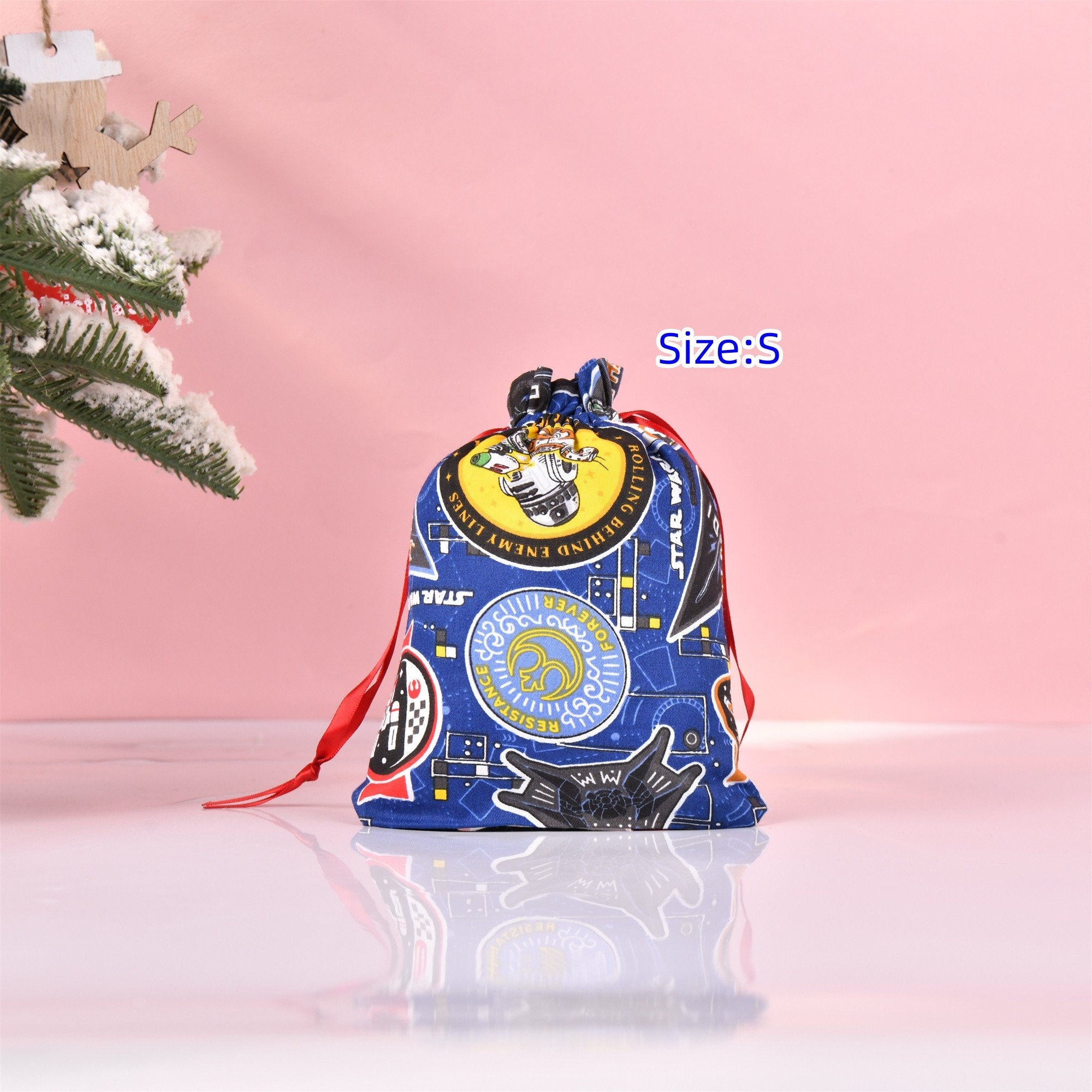 Blue Star Wars Drawstring Gift Bag