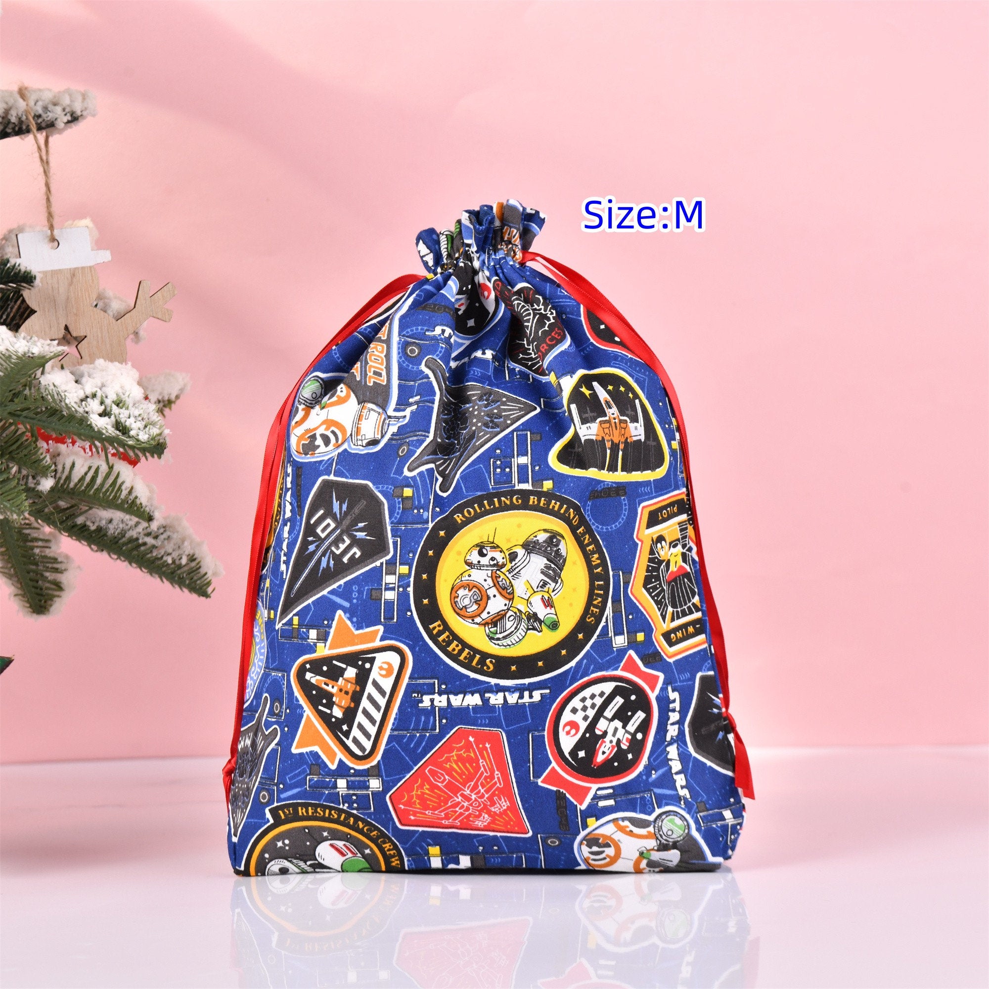 Blue Star Wars Drawstring Gift Bag