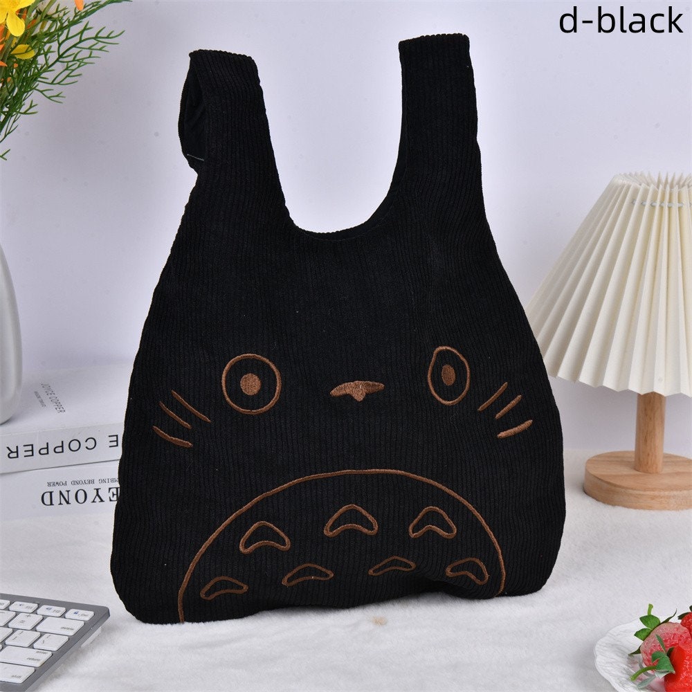 Embroidery Totoro Japanese Knot Bag