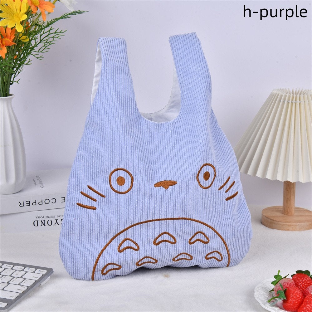 Embroidery Totoro Japanese Knot Bag