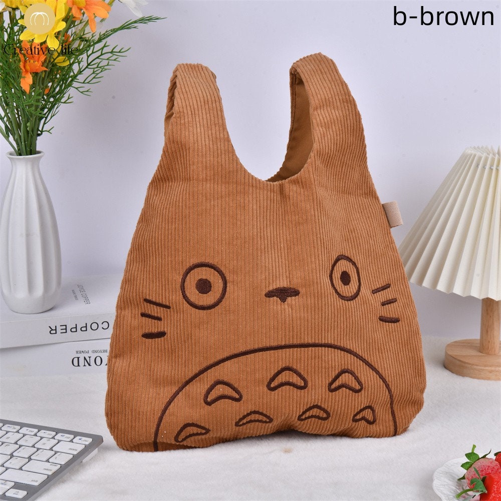 Embroidery Totoro Japanese Knot Bag