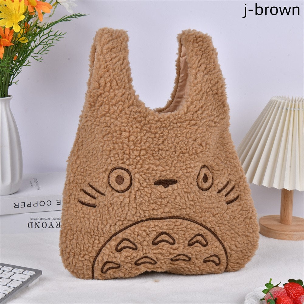 Embroidery Totoro Japanese Knot Bag