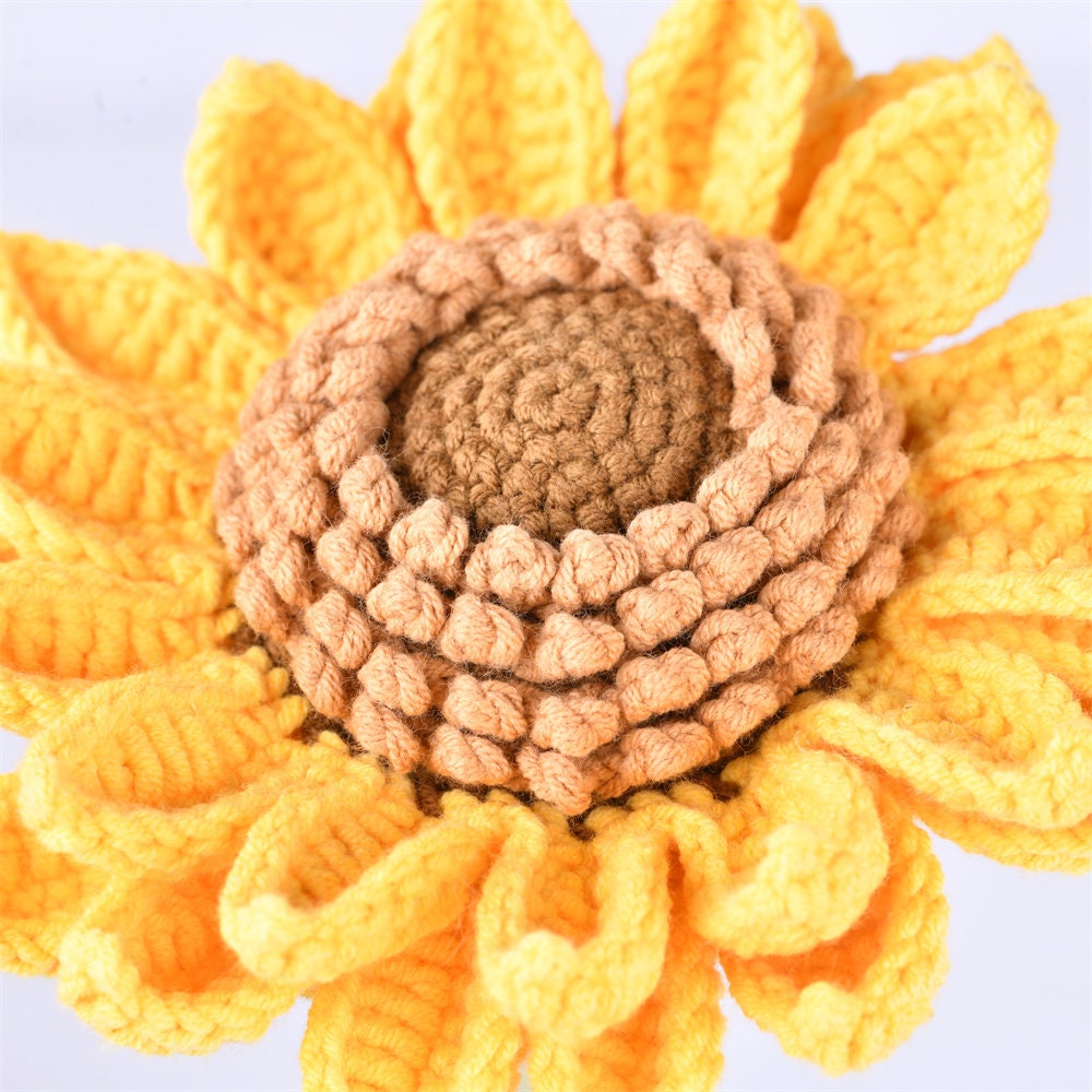 Handmade Knit Sunflower Crochet Bouquet