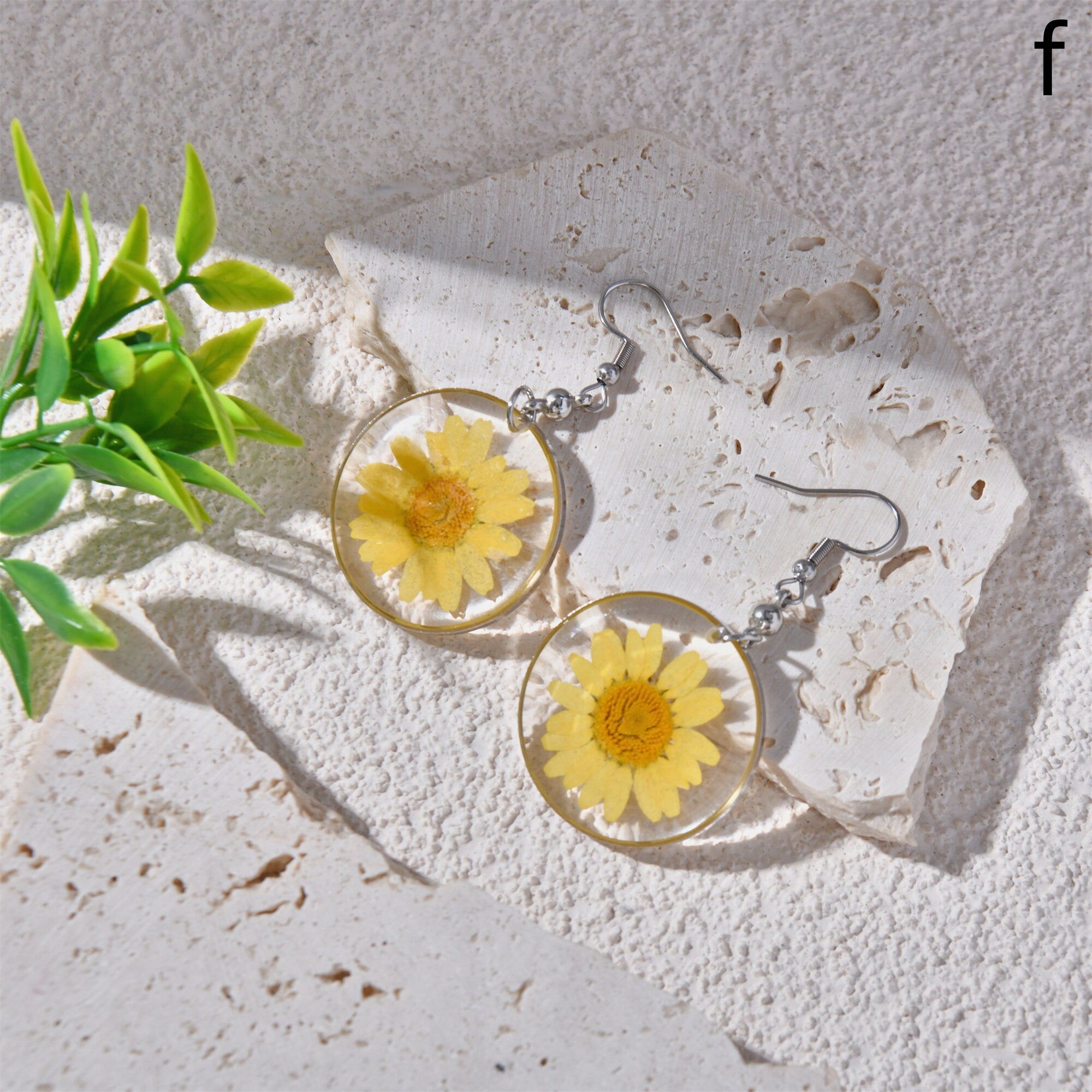 Handmade Real Resin Pressed  Flower Earrings Earring Stud