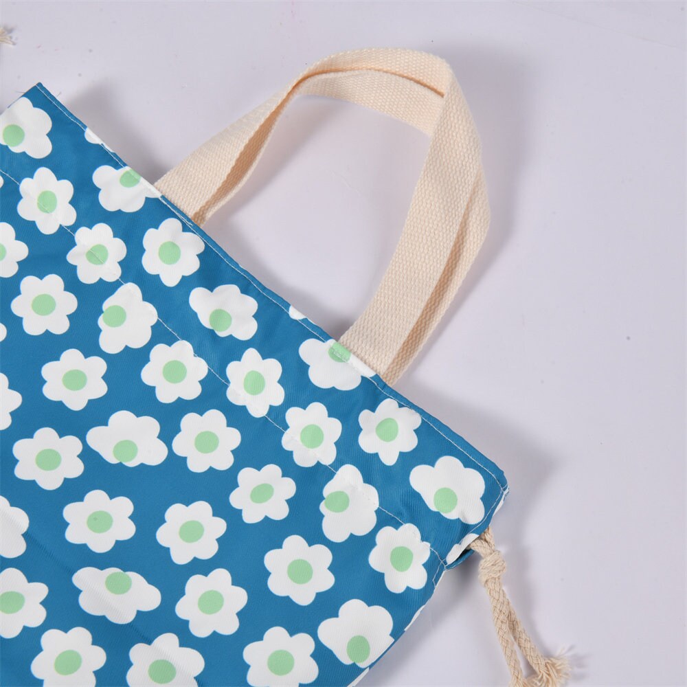 Flowers Strawberry Drawstring Tote Bag