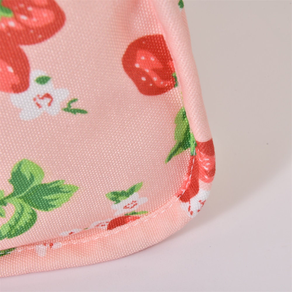 Handmade Cute Pink Strawberry Tote Bag