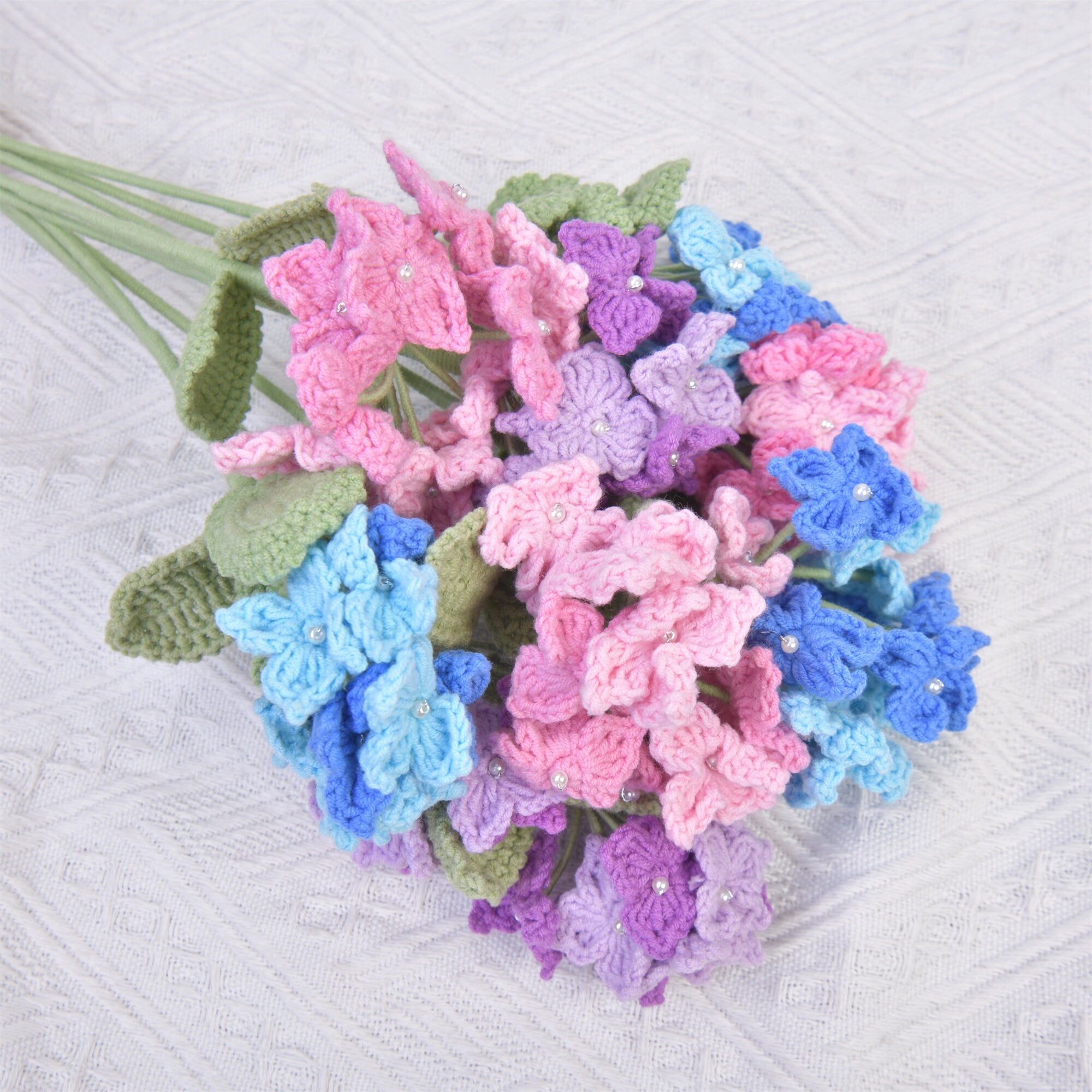 Handmade Knit Hydrangeas Flowers Crochet Bouquet