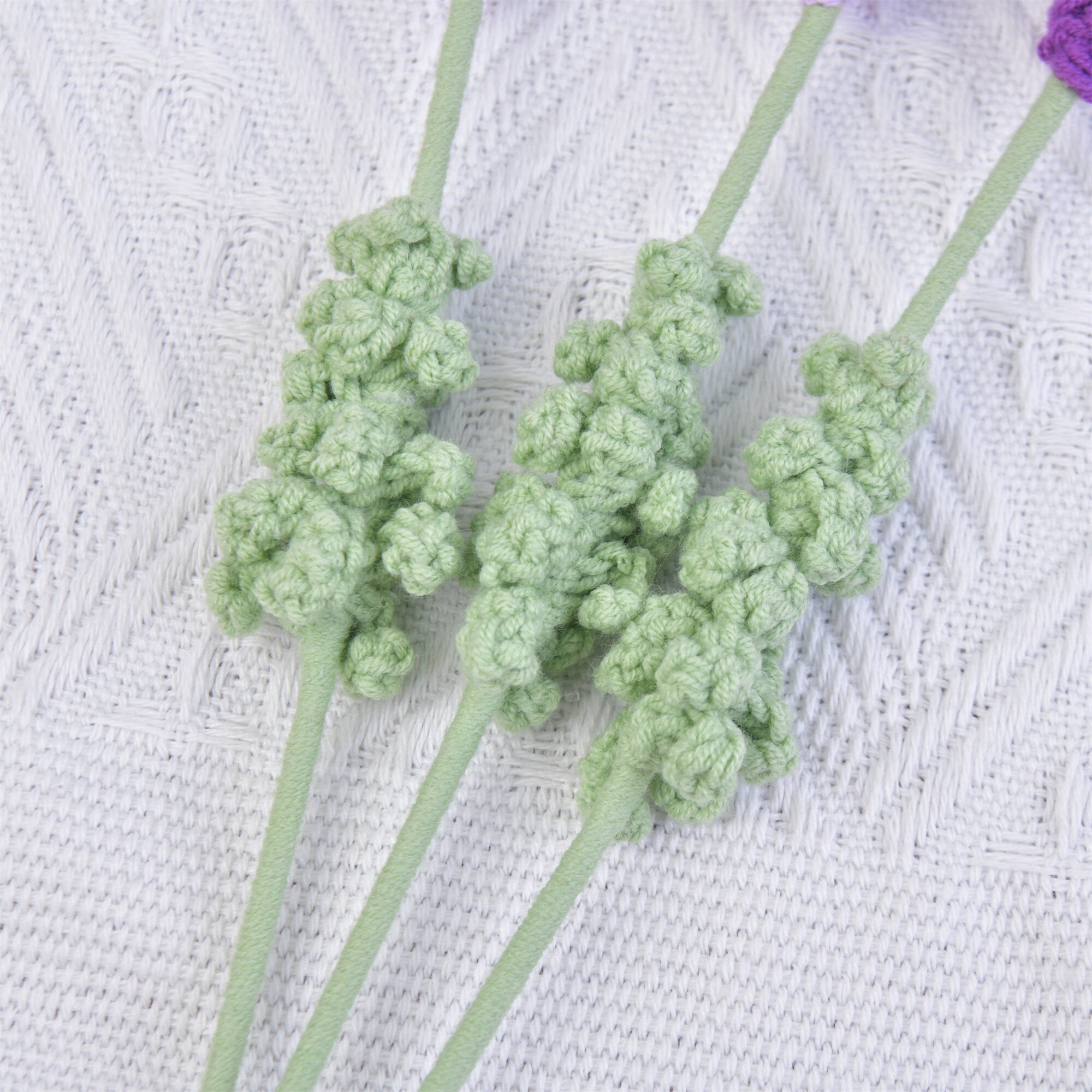 Handmade Knit Purple Lavender Flower Crochet Bouquet