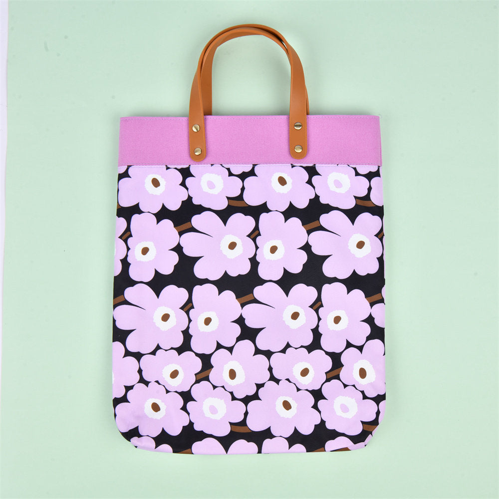 Handmade Purple Large Flower Tote Bag